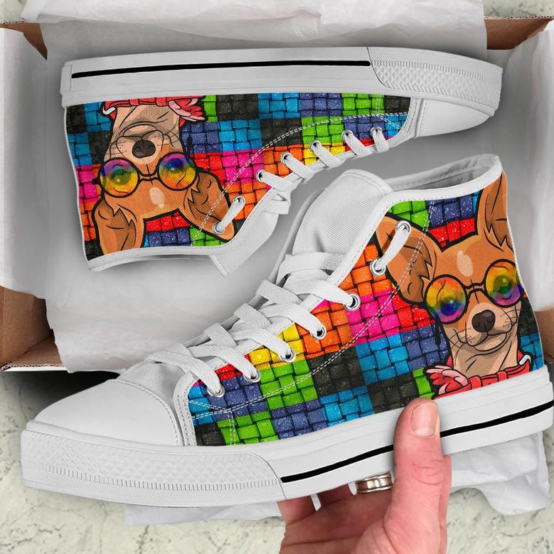 Chihuahua Dog Colorful High Top Shoes