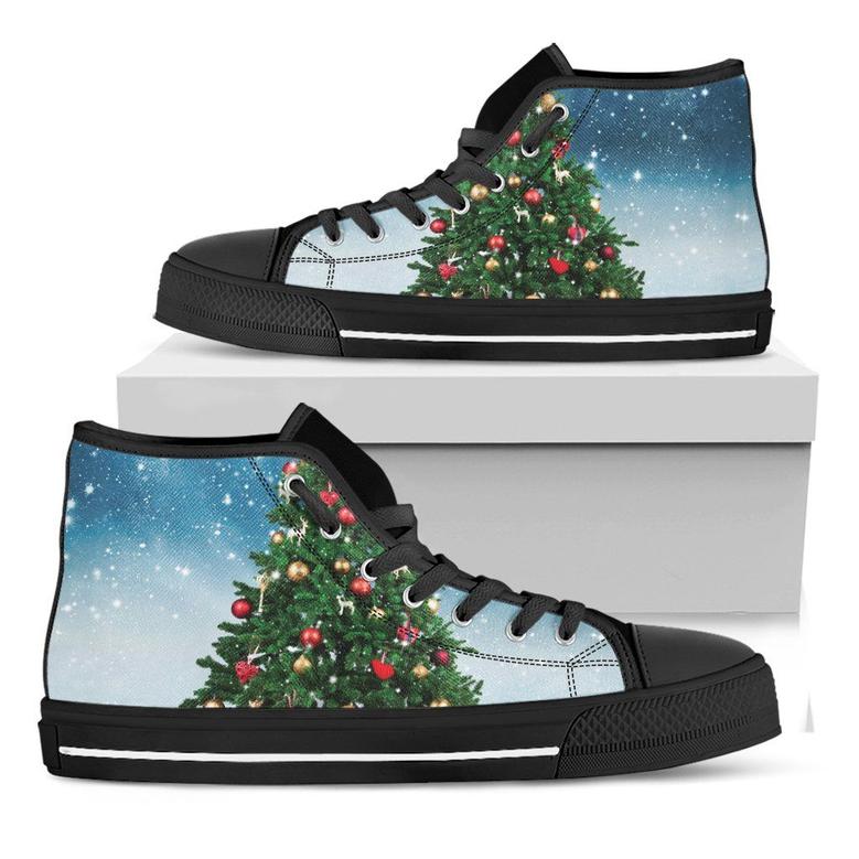 Christmas Tree And Snow High Top Shoes