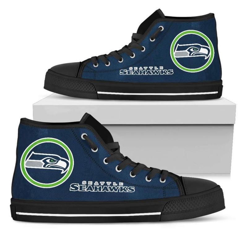 Circle Logo Seattle Seahawks High Top Shoes