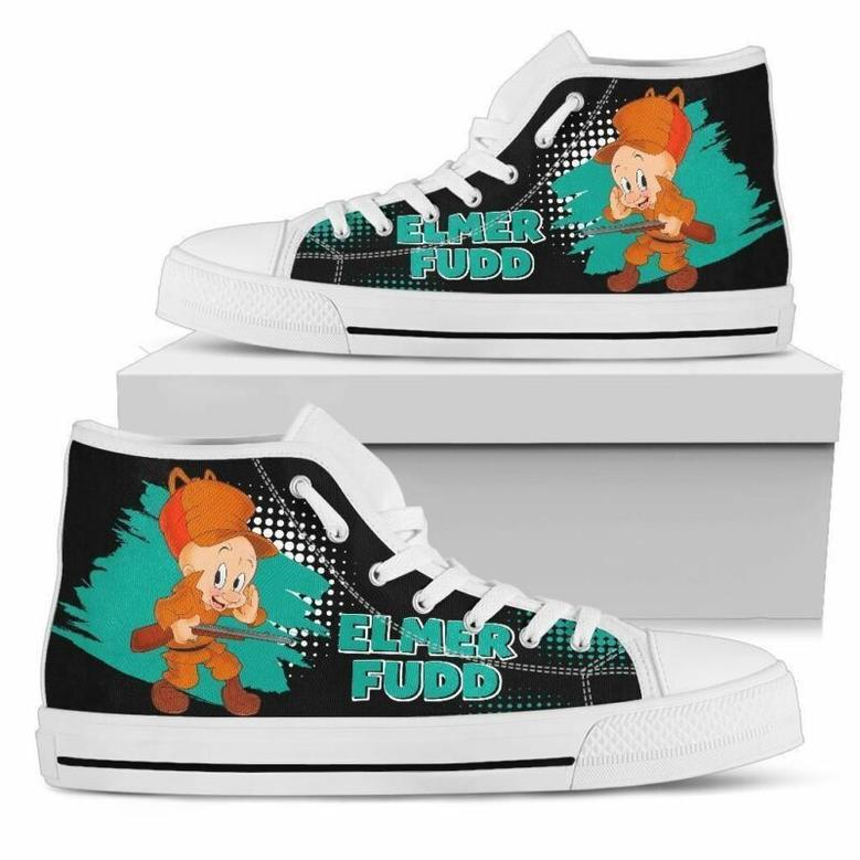 Elmer Fudd Sneakers High Top Shoes Looney Tunes Fan High Top Shoes