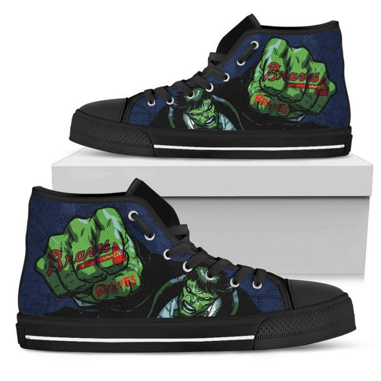 Hulk Punch Atlanta Braves High Top Shoes