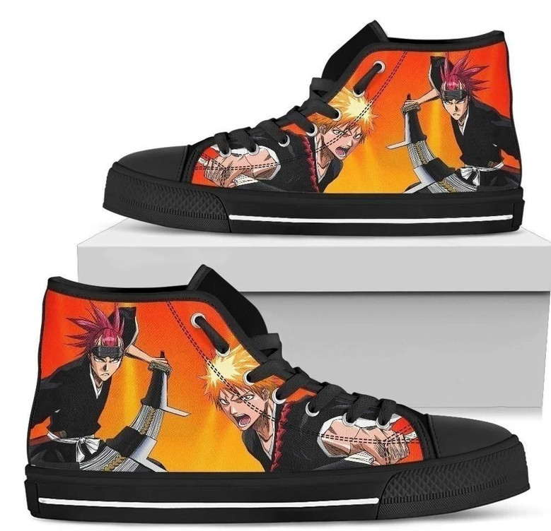 Ichigo Renj Bleach Sneakers High Top Anime Fan High Top Shoes