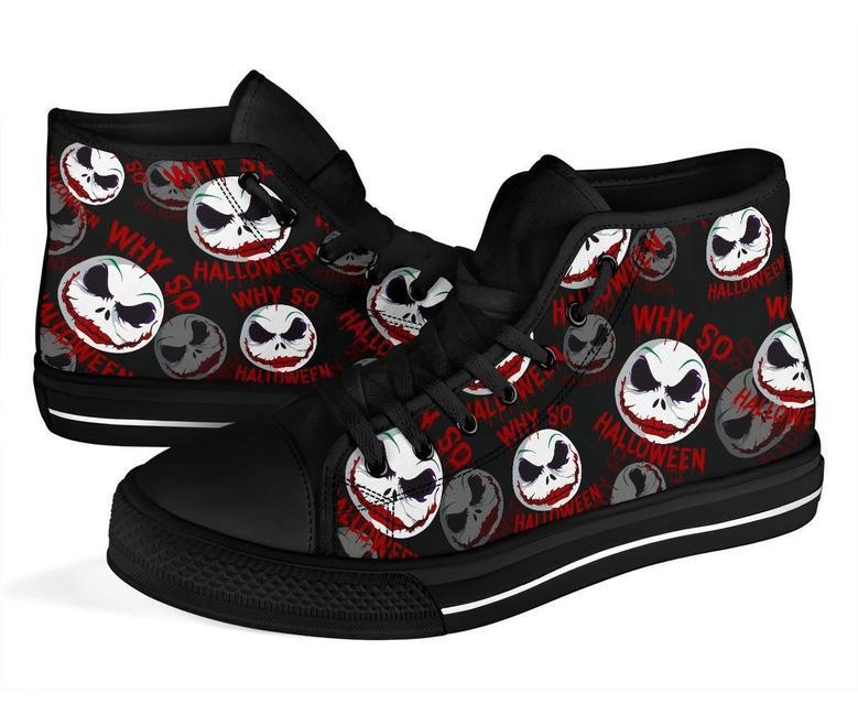 Jack Joker Face Sneakers High Top Shoes Funny Mixed High Top Shoes