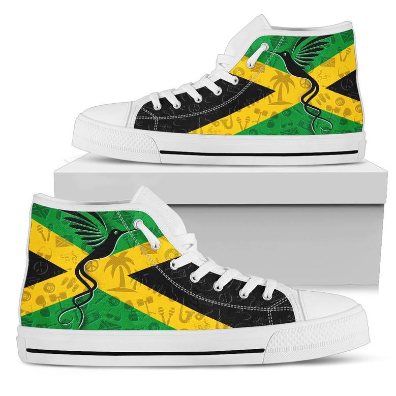 Jamaica Flag High Top Shoes, Jamaica Sneakers