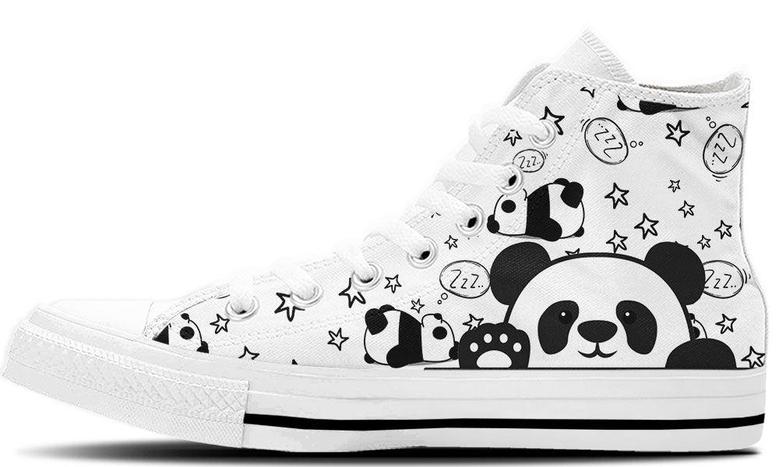 Lazy Panda Doodle High Tops Canvas Shoes