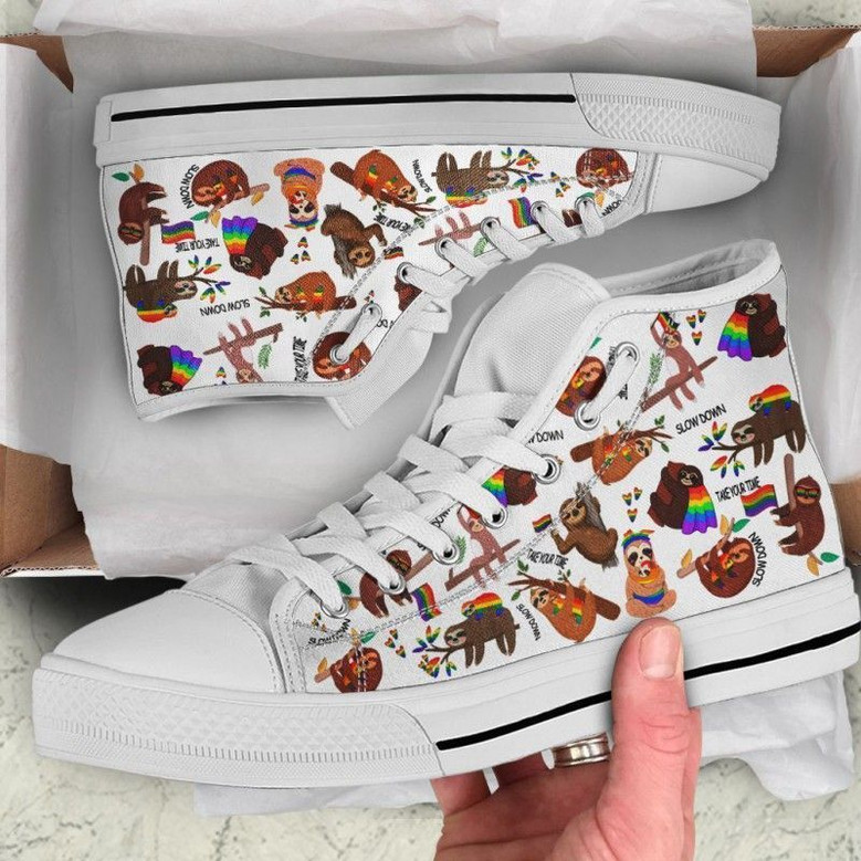 LGBT Sloth High Top Shoes