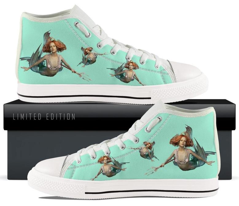 Mermaid Lovers Canvas High Top Shoes