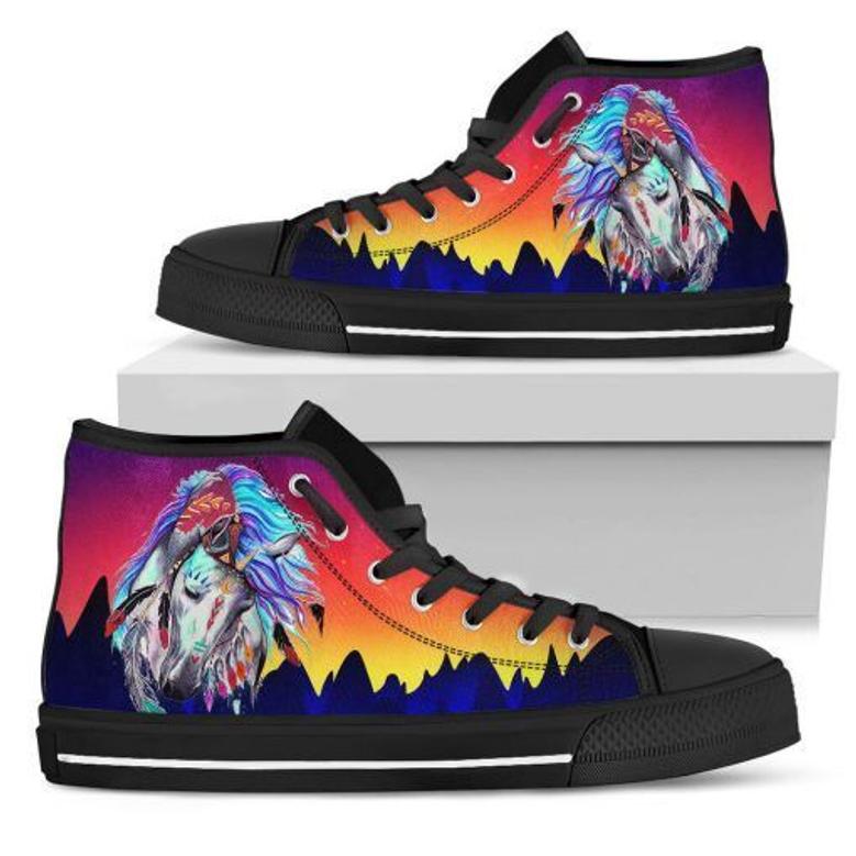 Native Tribal Horse High Top Shoes