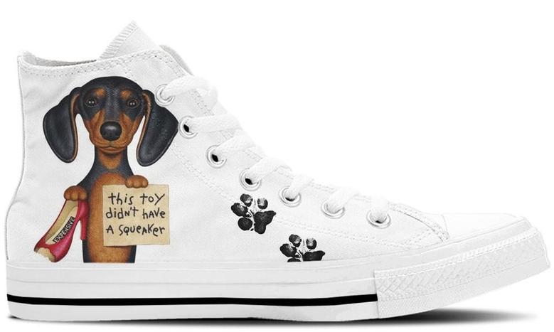 Naughty Dachshund High Top Shoes Sneakers