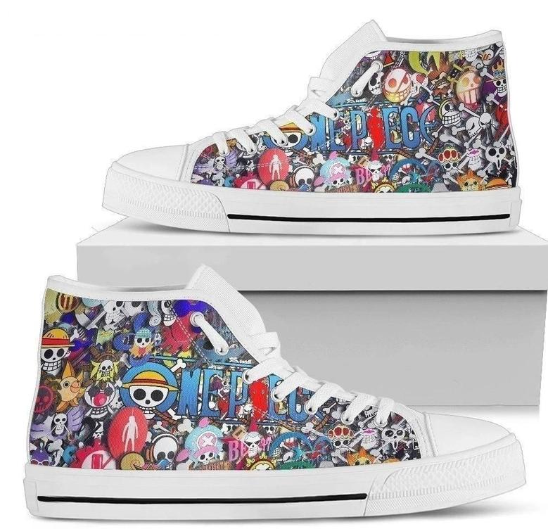 One Piece Symbol Sneakers High Top Fan Anime High Top Shoes