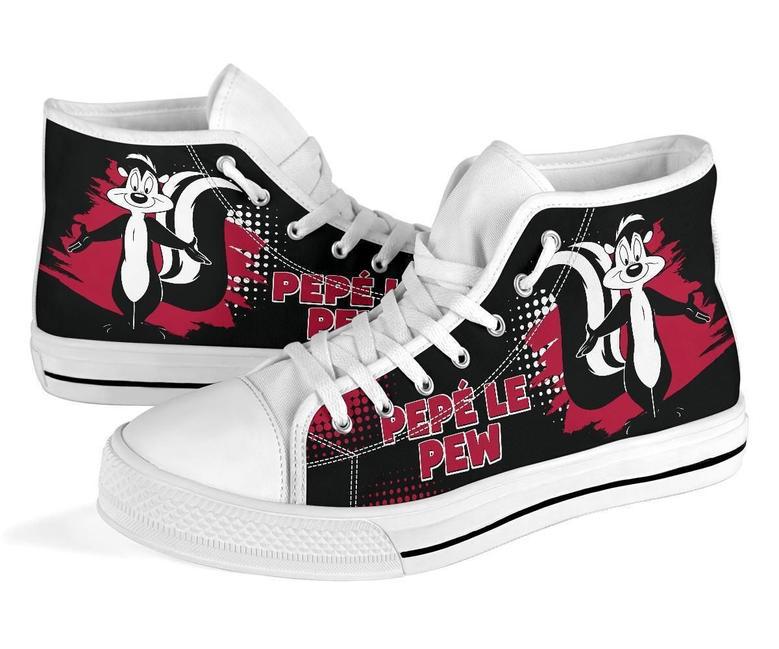 Pepe Le Pew Sneakers High Top Shoes Looney Tunes Fan High Top Shoes