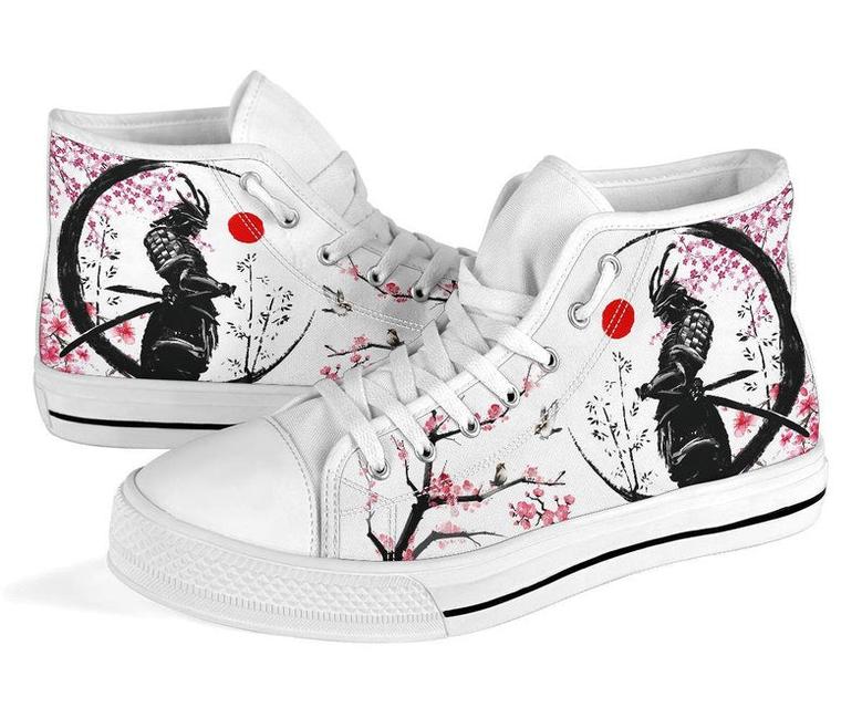 Samurai High Top Sneakers For Women Canvas Shoes For Men Sneakers Gift For Her High Top Sneakers Unique
