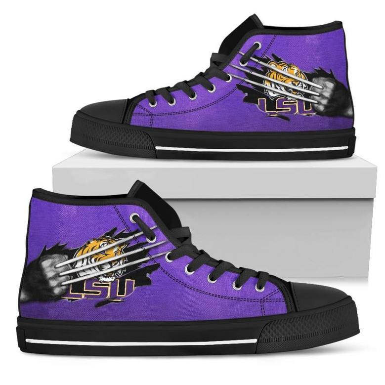 Scratch Of The Wolf LSU Tigers High Top Shoes