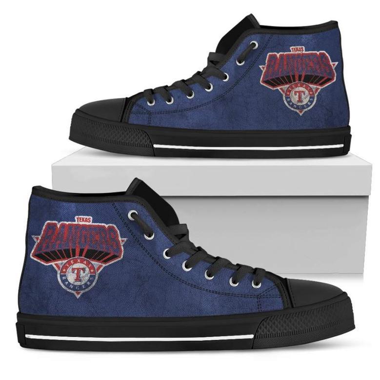 Simple Logo Texas Rangers High Top Shoes