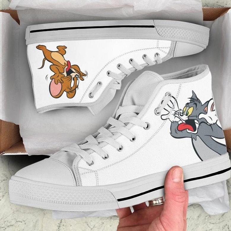 Tom And Jerry Cartoon High Top Shoes