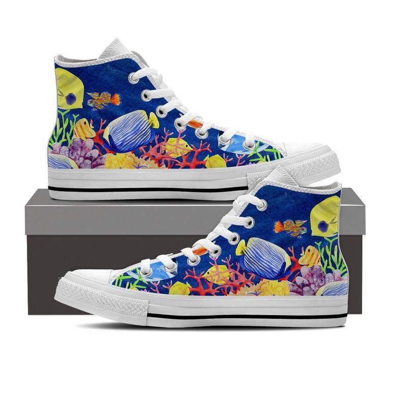 Tropical Fish High Top Shoes Sneakers