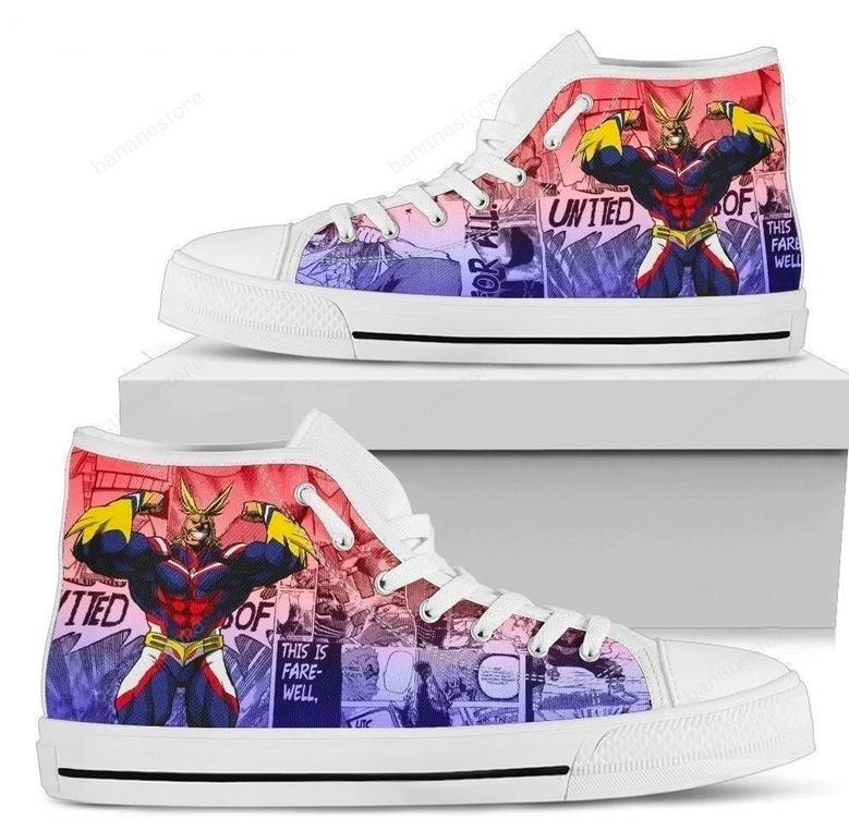 All Might My Hero Academia Sneakers High Top Shoes Anime