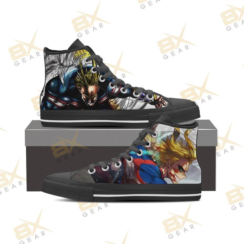 All Might Sneakers My Hero Academia High Top Shoes Powerful Anime Fan Gift