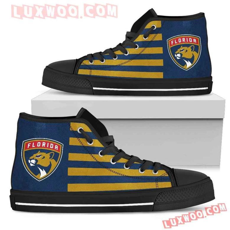 American Flag Florida Panthers High Top Shoes Sport Sneakers