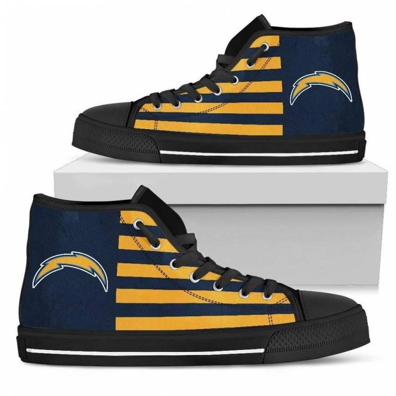 American Flag Los Angeles Chargers High Top Shoes