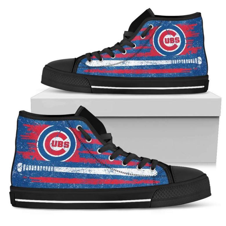 American Flag Vintage Baseball Chicago Cubs High Top Shoes