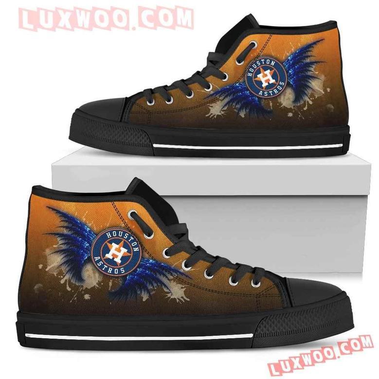 Angel Wings Houston Astros High Top Shoes Sport Sneakers