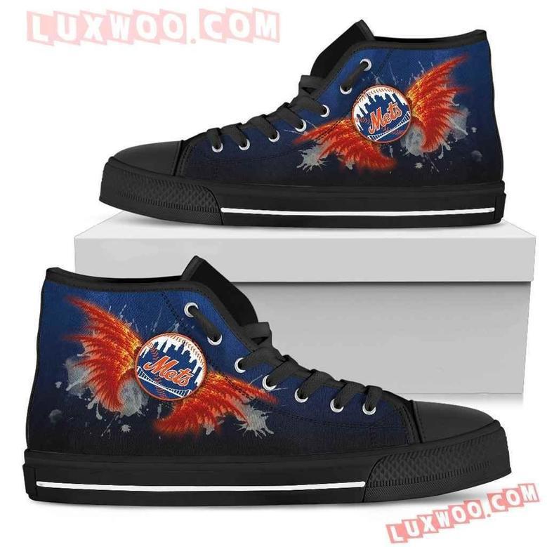 Angel Wings New York Mets High Top Shoes Sport Sneakers