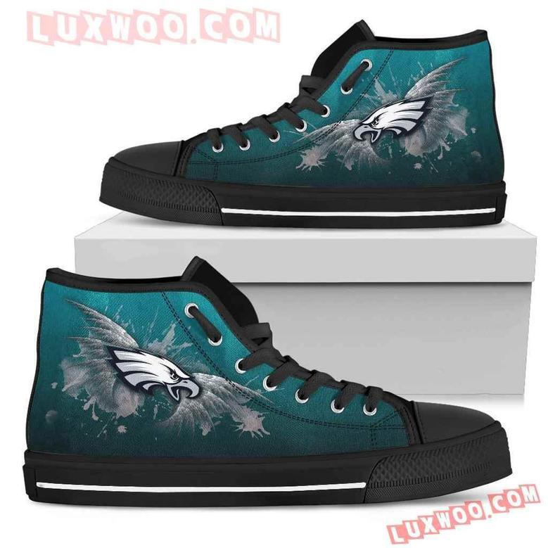 Angel Wings Philadelphia Eagles High Top Shoes Sport Sneakers