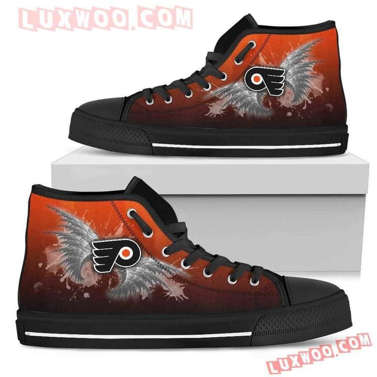 Angel Wings Philadelphia Flyers High Top Shoes Sport Sneakers