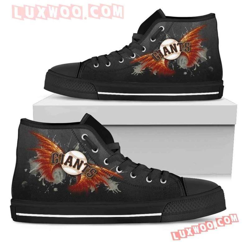 Angel Wings San Francisco Giants High Top Shoes Sport Sneakers