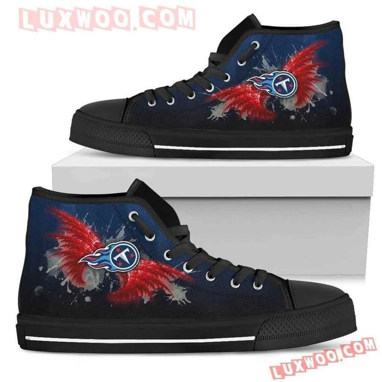 Angel Wings Tennessee Titans High Top Shoes Sport Sneakers