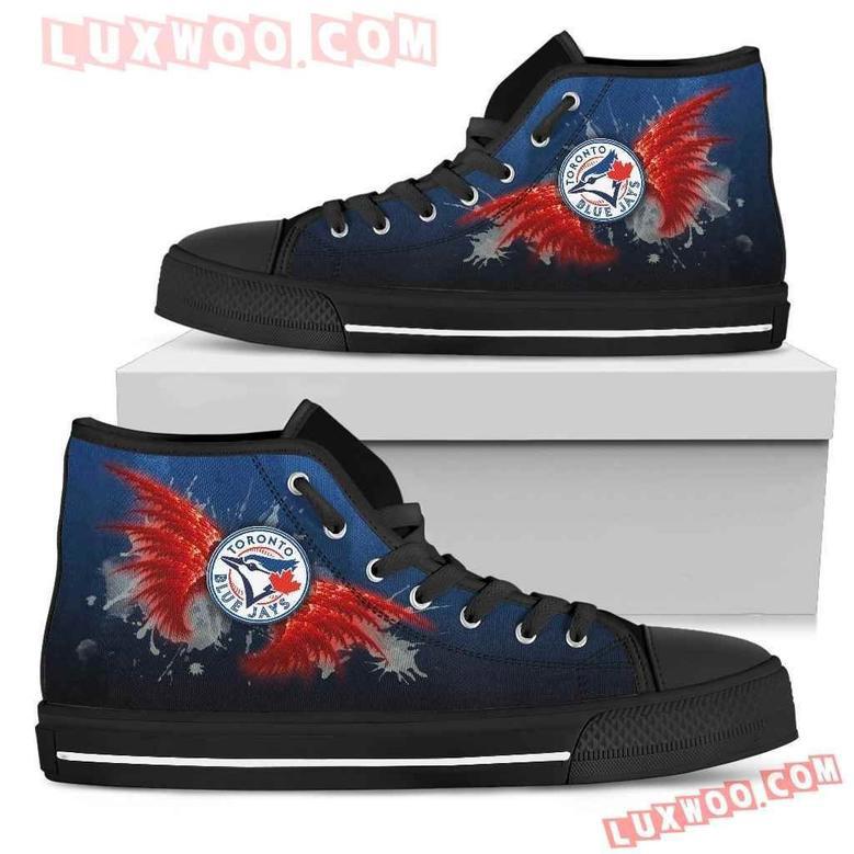 Angel Wings Toronto Blue Jays High Top Shoes Sport Sneakers