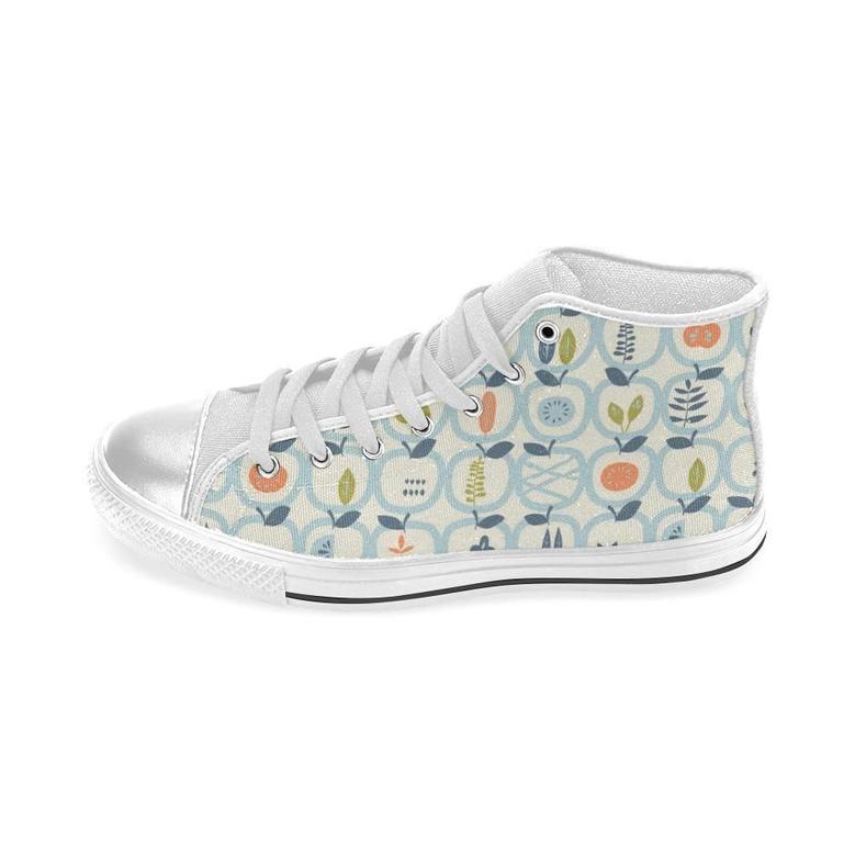 Apples Leaves Pattern Women'S High Top Shoes White