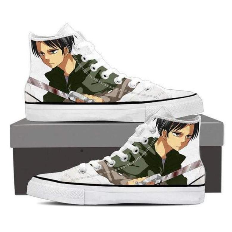 Attack On Titan Levi Face For Lovers Gift For Fan Custom Canvas High Top Shoes