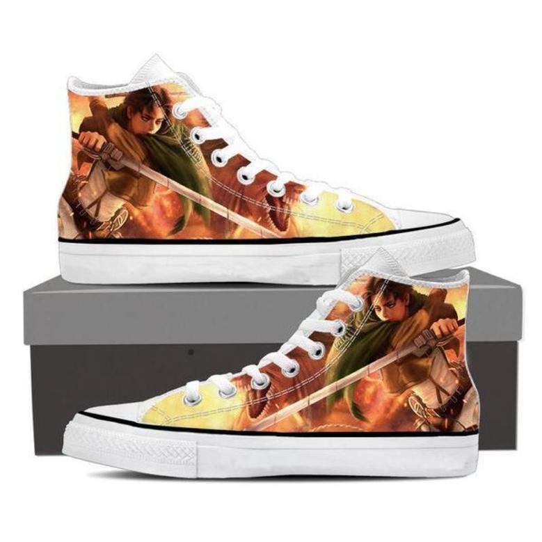 Attack On Titan Levi For Lovers Gift For Fan Custom Canvas High Top Shoes