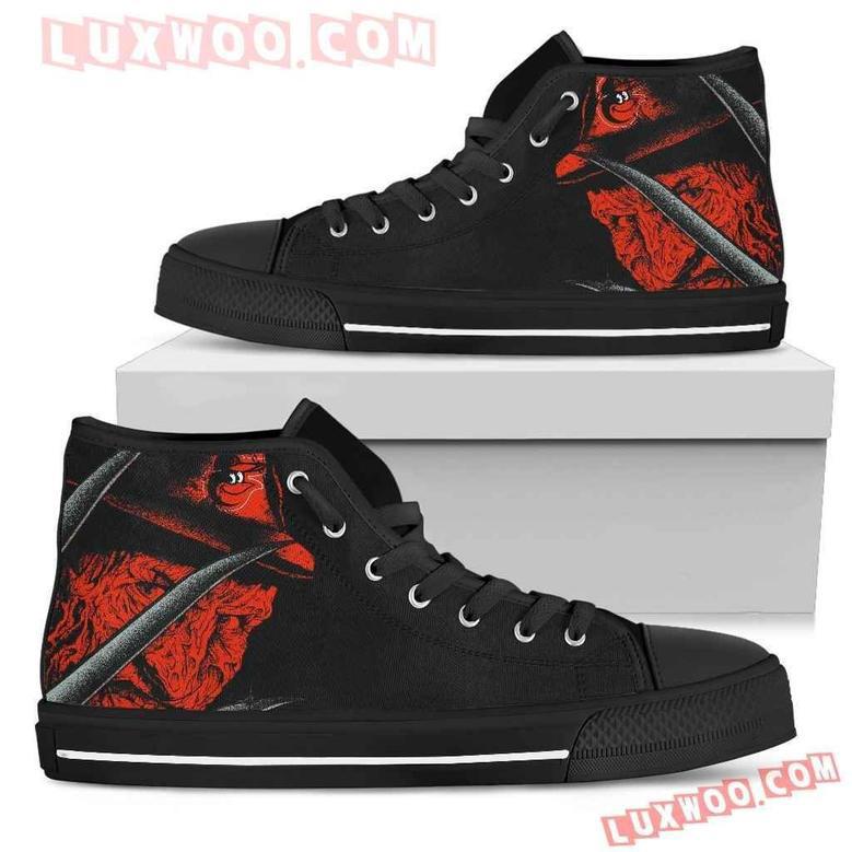 Baltimore Orioles Nightmare Freddy Colorful High Top Shoes Sport Sneakers