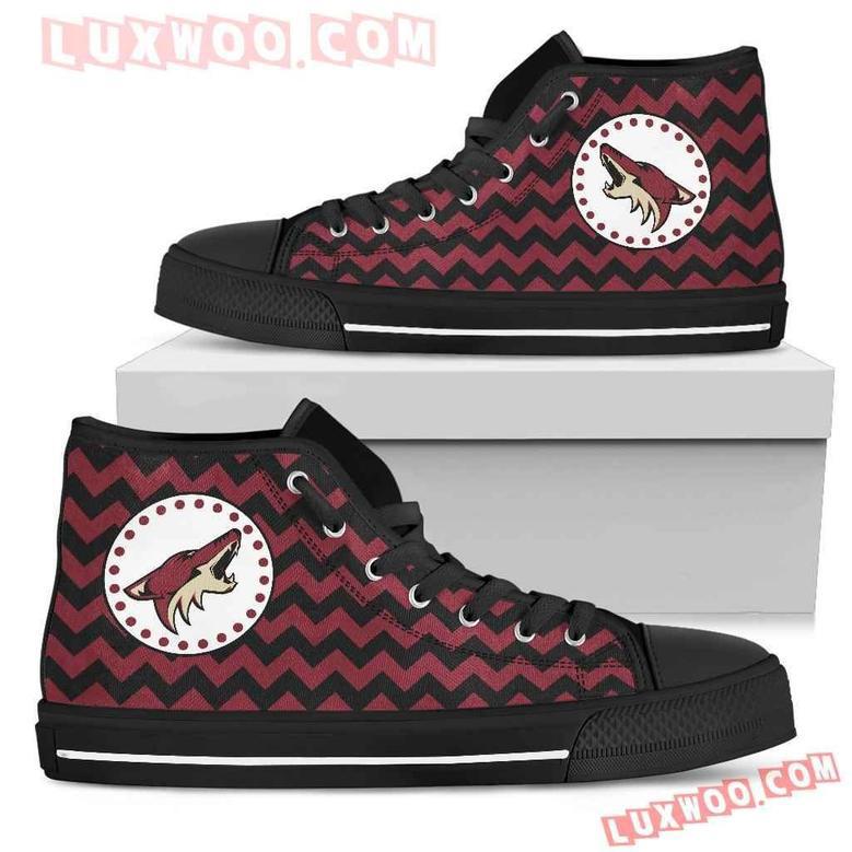 Chevron Broncos Arizona Coyotes High Top Shoes Sport Sneakers