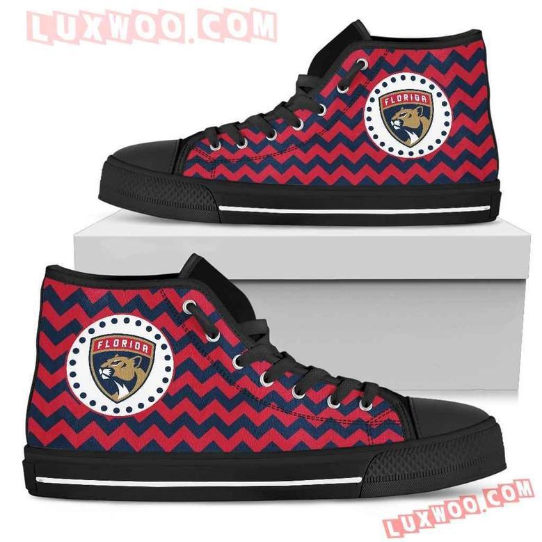 Chevron Broncos Florida Panthers High Top Shoes Sport Sneakers