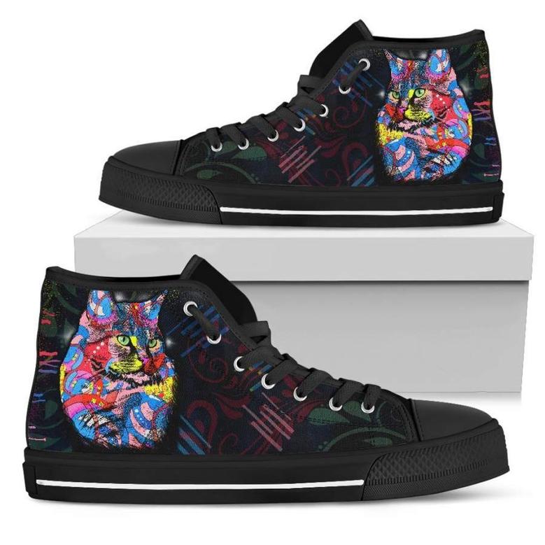 Colorful Cat Women's High Top Shoes For Cat Lover