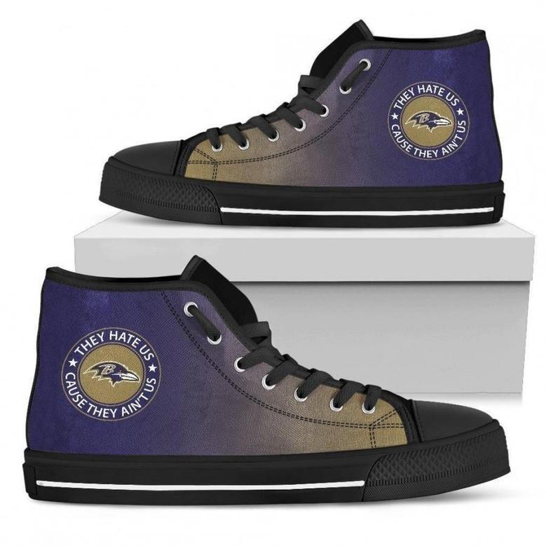 Cool They Hate Us Cause They Us Baltimore Ravens High Top Shoes