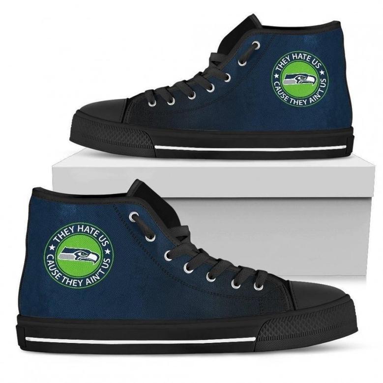 Cool They Hate Us Cause They Us Seattle Seahawks High Top Shoes