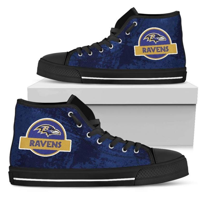 Cute Jurassic Park Baltimore Ravens High Top Shoes