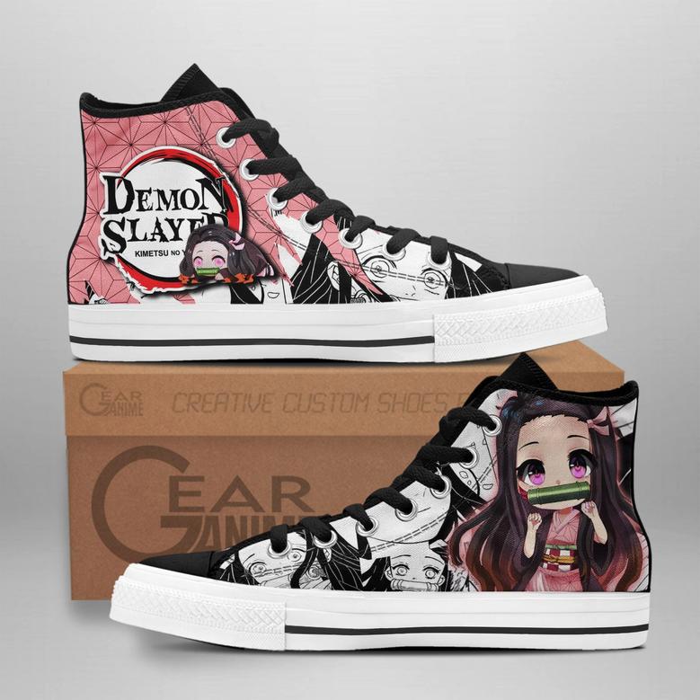 Cute Nezuko High Top Shoes Custom Anime Demon Slayer Sneakers