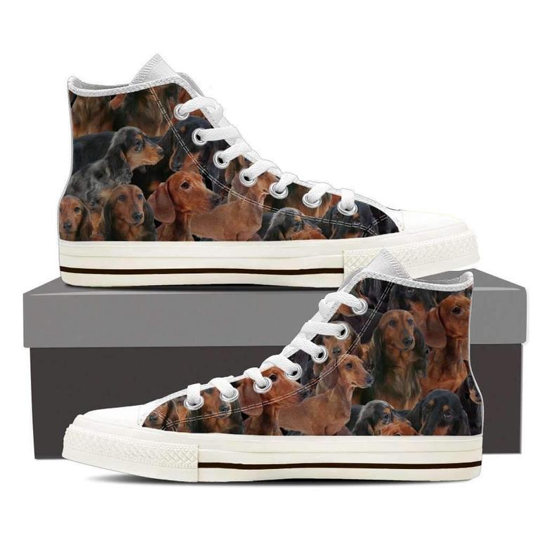 Dachshund Collage Canvas Mens High Top Shoes Sneakers