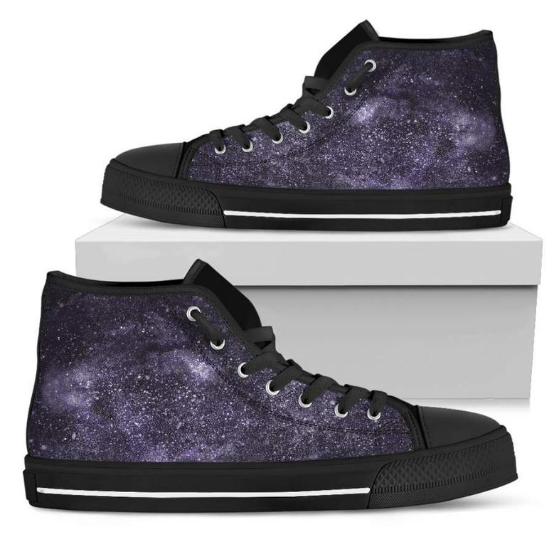 Dark Purple Cosmos Galaxy Space Print Men's High Top Shoes
