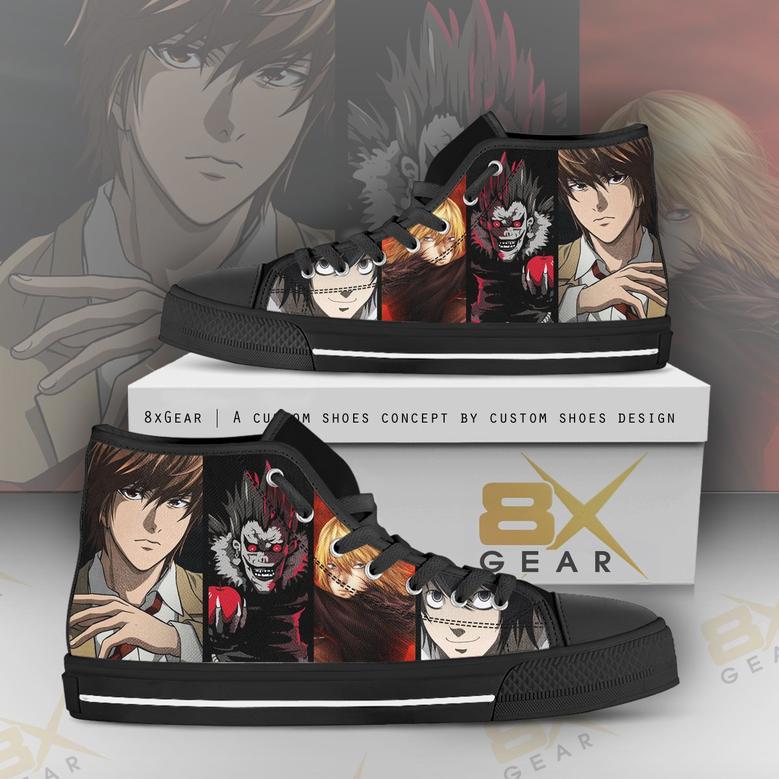 Death Note High Top Shoes Famous Characters Idea Gift For Fan