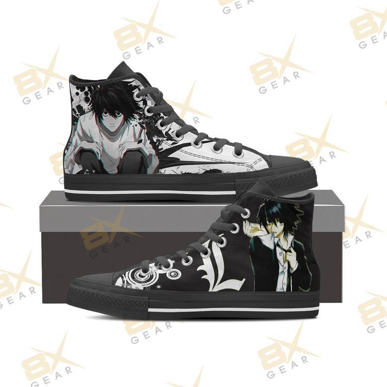 Death Note Sneakers L and Light Yagami High Top Shoes