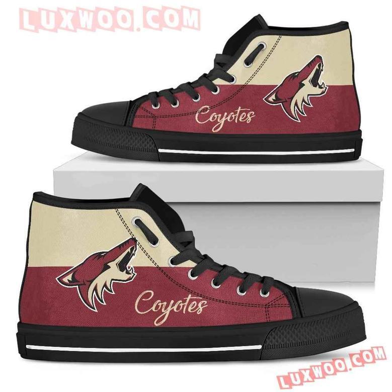 Divided Colours Stunning Logo Arizona Coyotes High Top Shoes Sport Sneakers