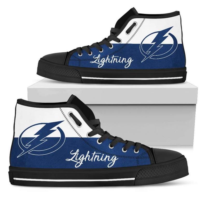 Divided Colours Stunning Logo Tampa Bay Lightning High Top Shoes