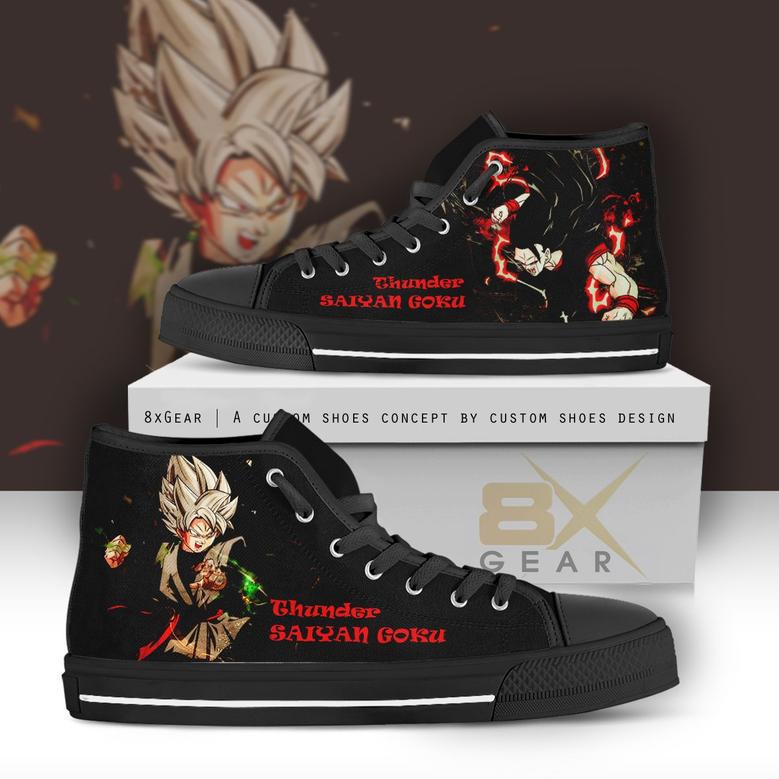 Dragon Ball High Top Shoes Black Goku Thunder Saiyan Anime